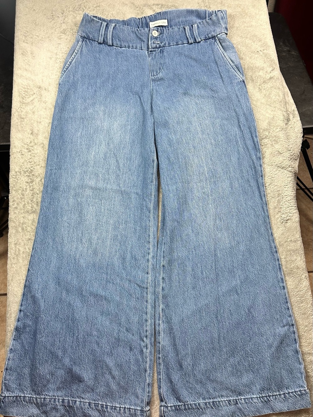 Happily Grey Women’s Wide Leg Denim Pants Size 13/31 Blue High Rise Lyocell - Picture 3 of 11